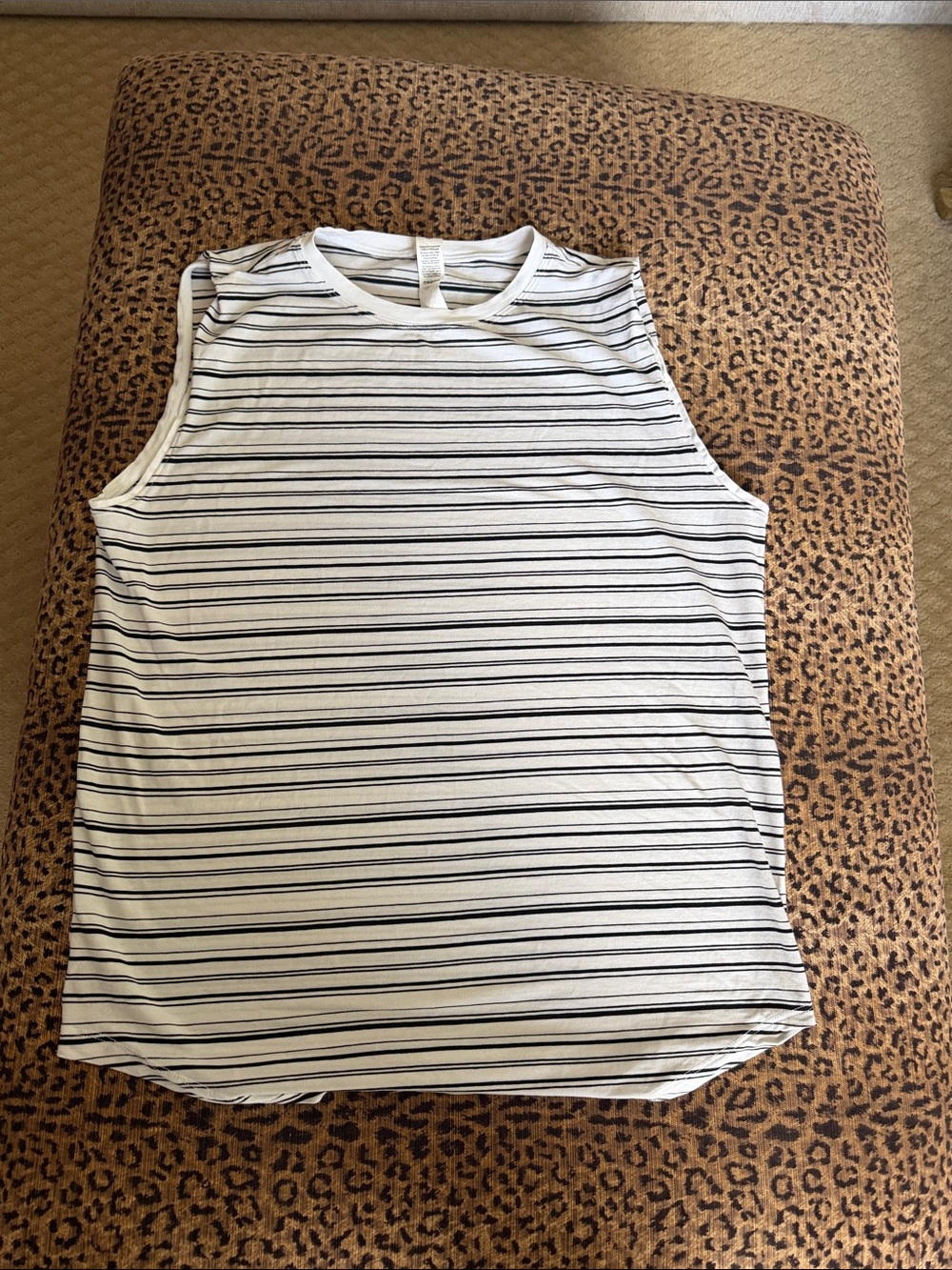 lululemon athletica White Tank Top with Black Stripes